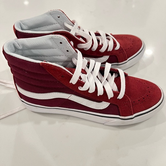 Vans Women High Top Shoes Burgundy - Picture 2 of 3